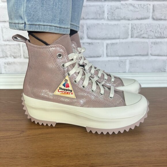 ⭐Converse Run Star Hike Hi Platform Glitter 8.5 Women Shoes Sneaker Pink A11578C - Picture 3 of 12